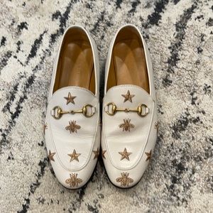 Gucci Embroidered Jordaan Loafers size 38